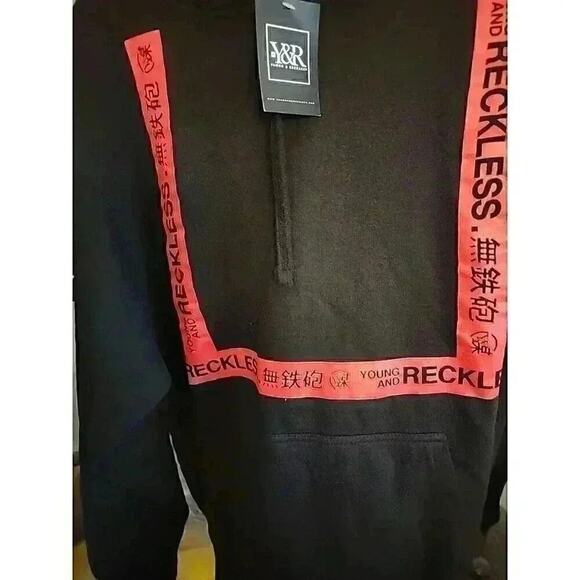 New Young and Reckless OG Reckless Mens Black Hoodie NWT Sz M Excellent CR5 - Picture 1 of 5